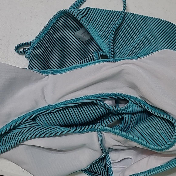 Unknown Brand women's Blue Ribbed Swimsuit Size Medium - Picture 9 of 9